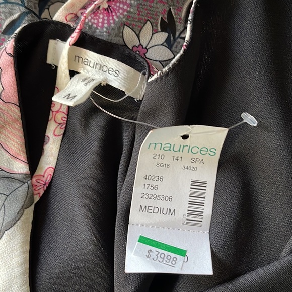 Maurices  Pink & Black and Gray Floral Slit Sleeve Shift Dress   Size M - Picture 12 of 16